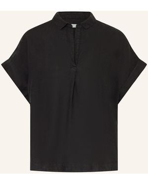 0039 Italy Blusenshirt DERRY aus Leinen - Schwarz