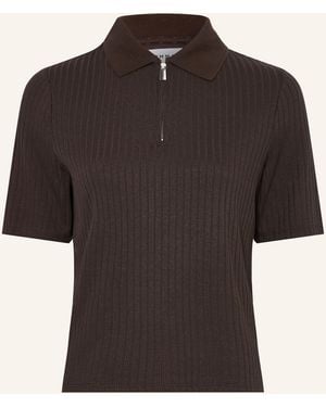 Comma, Strick-Poloshirt - Schwarz