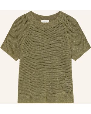 Cartoon Strickshirt mit Glitzergarn - Grün