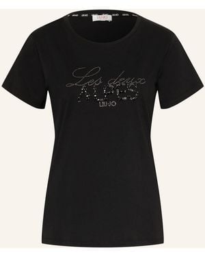 Liu Jo T-Shirt mit Schmucksteinen - Schwarz