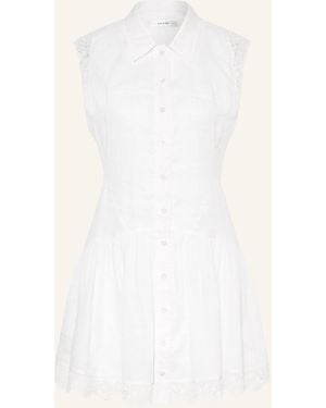FRAME Hemdblusenkleid mit Spitze - Natur