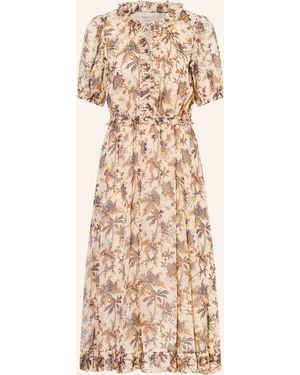 Ulla Johnson Kleid ROSAMUNDE mit Rüschen und Glitzergarn - Natur