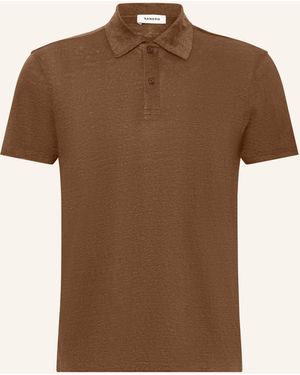 Sandro Leinen-Poloshirt - Braun