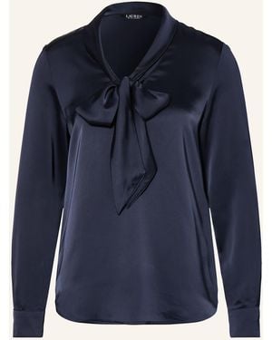 Ralph Lauren Schluppenbluse aus Satin - Blau