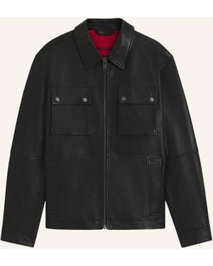 HUGO Lederjacke LEMNI Regular Fit - Schwarz