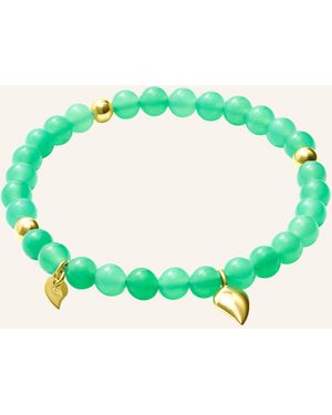 Tamara Comolli Armband BRACELET INDIA CHRYSOPRASE WITH GOLDEN BEADS, ONE ROW 18K Gelbgold - Grün