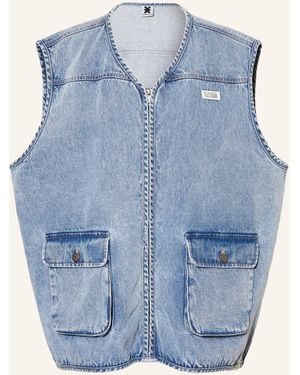 Karo Kauer Oversized-Jeansweste - Blau