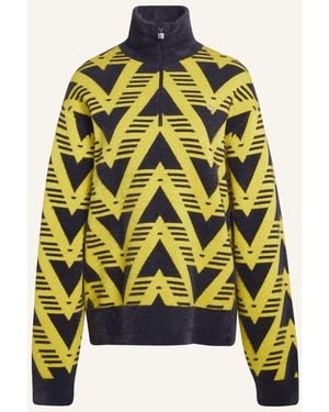 adidas Originals STRICKPULLOVER MIT REISSVERSCHLUSS BIS ZUR BRUST - Gelb