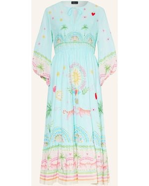 Grace Kleid mit Leinen - Blau