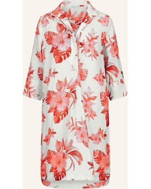MINT & MIA Bedrucktes midi Leinen Kleid - Weiß