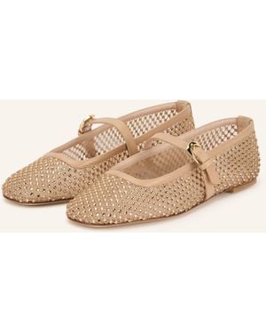Stuart Weitzman Mary-Jane-Ballerinas mit Schmucksteinen - Natur