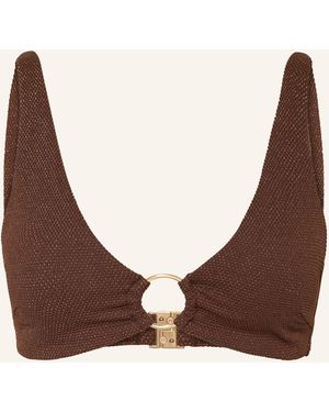 JETS Australia Bralette-Bikini-Top TIRARI mit Glitzergarn - Braun