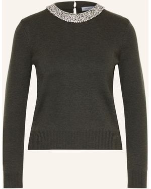 Veronica Beard Pullover DARO aus Merinowolle mit Schmucksteinen - Schwarz