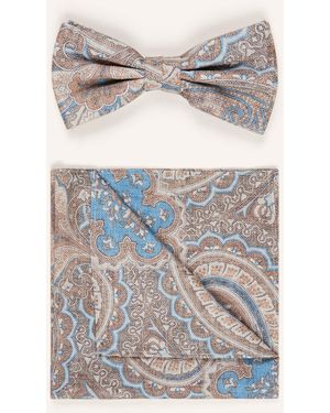 Prince BOWTIE Set: Fliege und Einstecktuch - Grau
