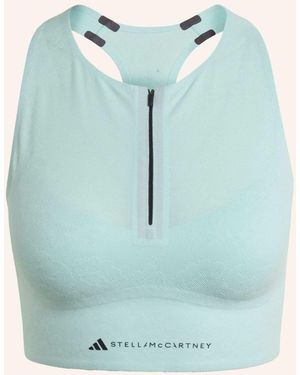 adidas By Stella McCartney RUNNING CROP-TOP, BLUMENSPITZE - Blau