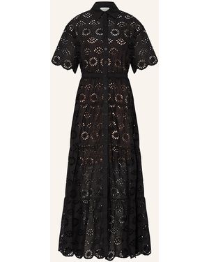 Miss June Hemdblusenkleid aus Lochspitze - Schwarz