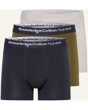 Knowledge Cotton 3er-Pack Boxershorts COTTON STRETCH - Blau