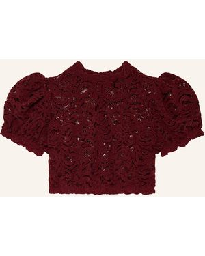 KINGA MATHE Dirndlbluse PINA aus Lochspitze - Rot