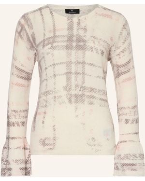 Monari Pullover mit Rüschen und Pailletten - Natur