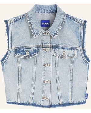 HUGO Cropped-Jeansweste GARIS - Blau