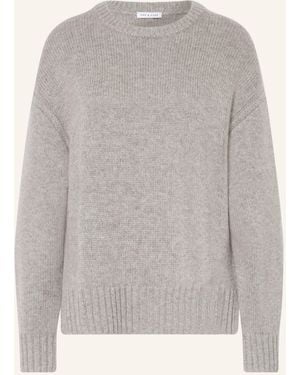 Mrs & HUGS Oversized-Pullover mit Cashmere - Grau