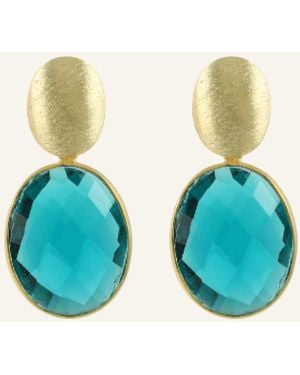 LOTT.gioielli Ohrhänger GIORGIA FRAMED OVAL S TEAL BLUE by GLAMBOU - Blau
