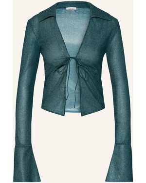 Oséree Bluse LUMIÈRE mit Glitzergarn - Blau