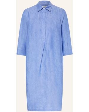 Rossana Diva Leinenkleid mit 3/4-Arm - Blau