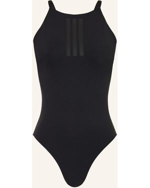 adidas High-Neck-Badeanzug 3-STREIFEN - Schwarz