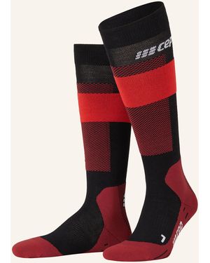 Cep Skisocken MERINO COMPRESSION - TALL mit Merinowolle - Rot