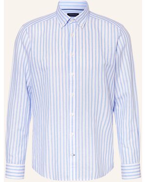 STROKESMAN'S Hemd Regular Fit mit Leinen - Blau