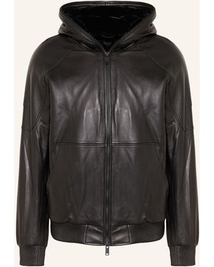 Moose Knuckles Lederjacke - Schwarz