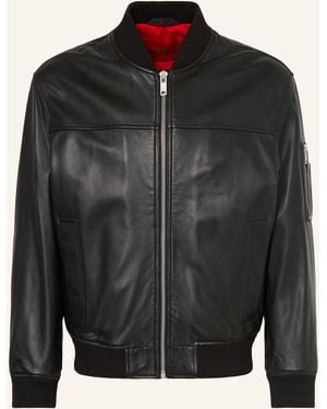 HUGO Lederblouson LADAMOR - Schwarz