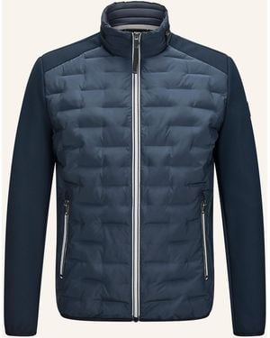 Milestone Steppjacke MSNERANO aus Leder mit abnehmbarer Kapuze - Blau