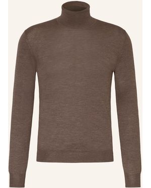 FIORONI CASHMERE Rollkragenpullover aus Cashmere mit Seide - Braun
