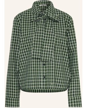 Maje Bluse mit abnehmbarer Schluppe und Schmucksteinen - Grün