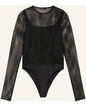 Maje Body mit Glitzergarn - Schwarz