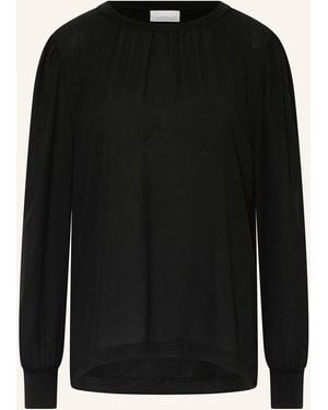 Rich & Royal Blusenshirt im Materialmix - Schwarz