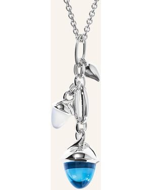 Tamara Comolli Ohrhänger OHRHÄNGER MIKADO DANGLING 2 ACORNS - 'OCEAN' 18K Weißgold - Blau