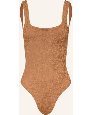 Hunza G Badeanzug SQUARE NECK - Braun