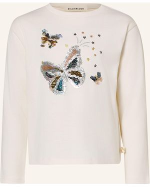 Billieblush Longsleeve mit Pailletten und Glitzergarn - Natur