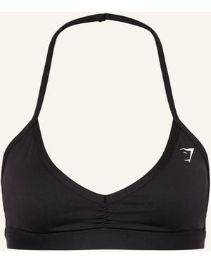GYMSHARK Sport-BH MINIMAL HALTERNECK - Schwarz