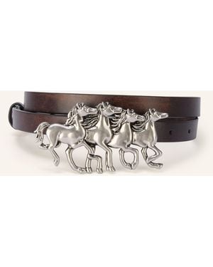 Chloé Ledergürtel RUNNING HORSES - Natur