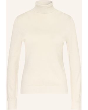 Comma, Rollkragenpullover mit Glitzergarn - Natur