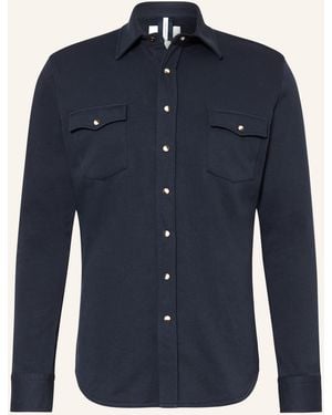 Profuomo Jersey-Overshirt - Blau