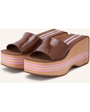 Chloé Lack-Wedges SWIMMING COOL - Braun