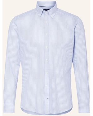 STROKESMAN'S Hemd Regular Fit mit Leinen - Blau
