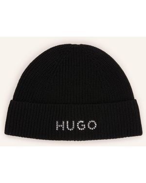 HUGO Mütze SIRO mit Schmucksteinen - Schwarz