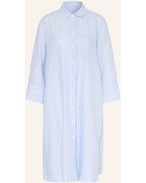 Robert Friedman Hemdblusenkleid aus Leinen mit 3/4-Arm - Blau