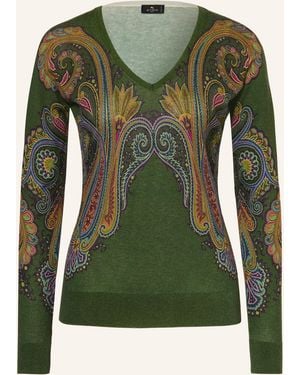 Etro Pullover mit Seide und Cashmere - Grün